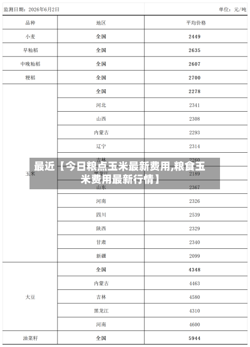 最近【今日粮点玉米最新费用,粮食玉米费用最新行情】-第2张图片